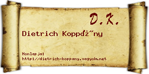Dietrich Koppány névjegykártya